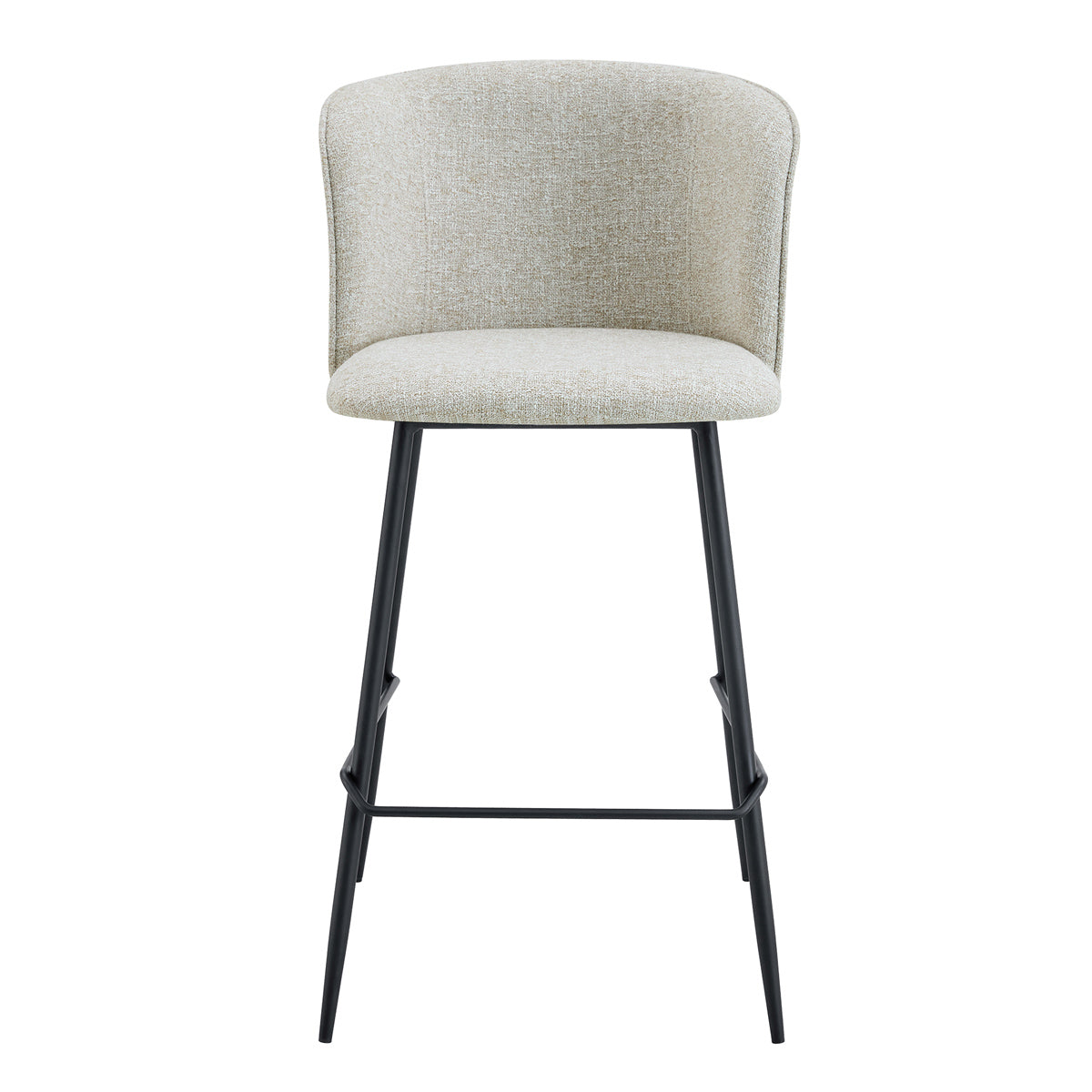 Anita Fabric Bar Stools Set of 2 - Modern Kitchen Counter Height Stools with Padded Seat & Metal Legs - Perfect for Breakfast Nook, Kitchen Island or Home Bar