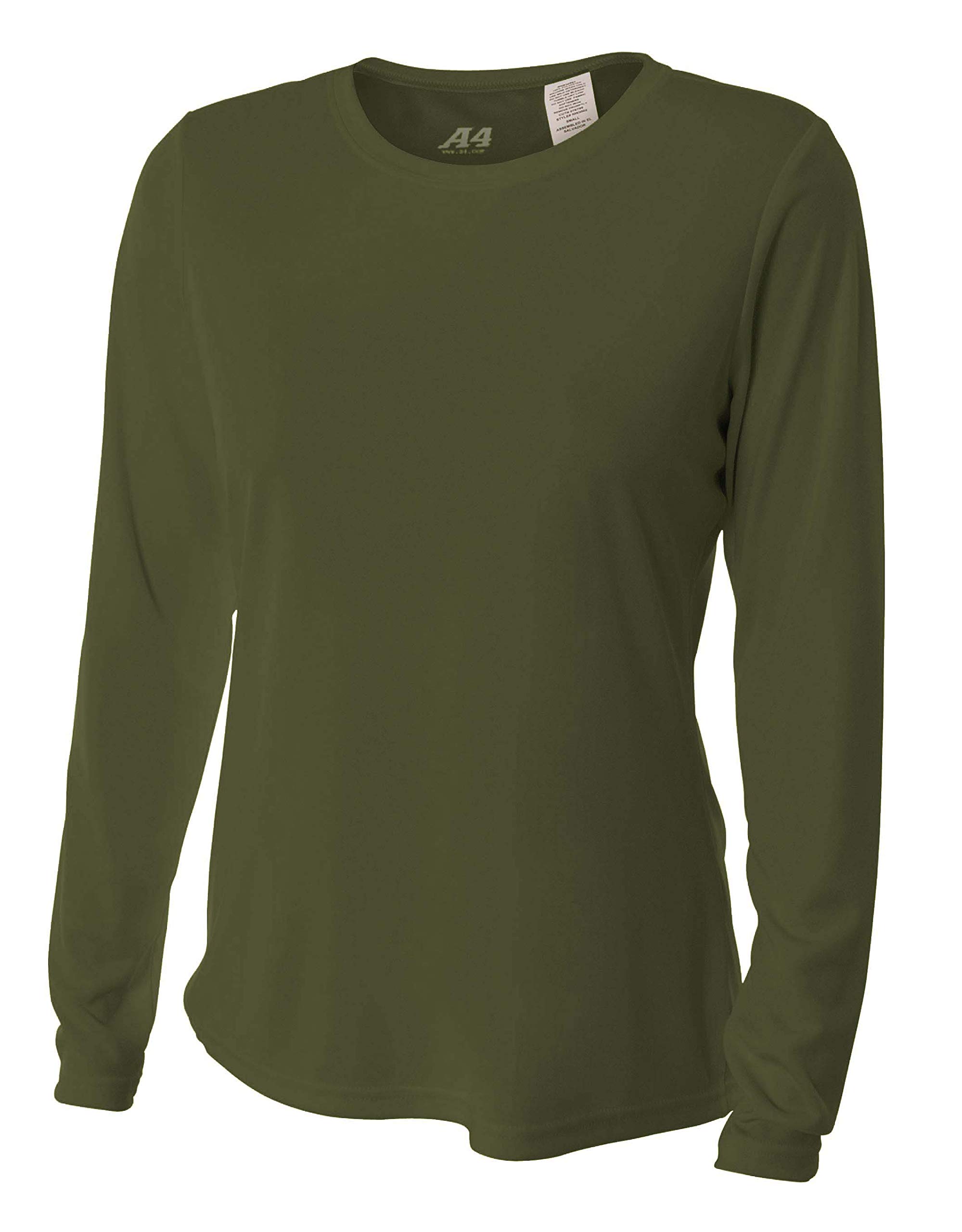Cooling Performance Long Sleeve Crew Shirt for Women - Moisture Wicking A4 Athletic Top for Running, Yoga & Workouts | Breathable Workout Shirt for Active Lifestyle
