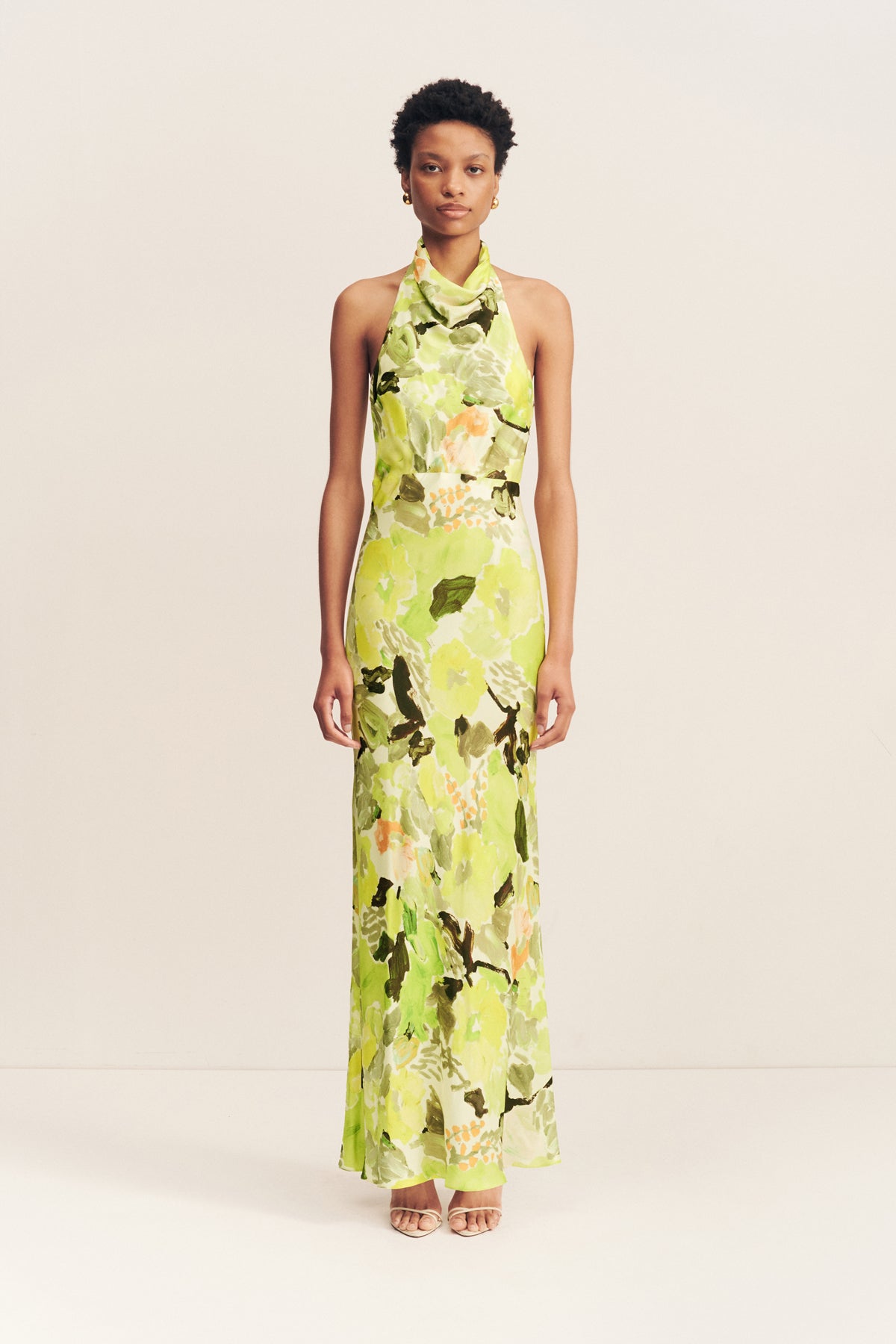 Elegant MIDELTON HIGH COWL OPEN BACK MAXI DRESS - Women's Flowy Long Dress for Evening Parties, Weddings & Summer Vacations