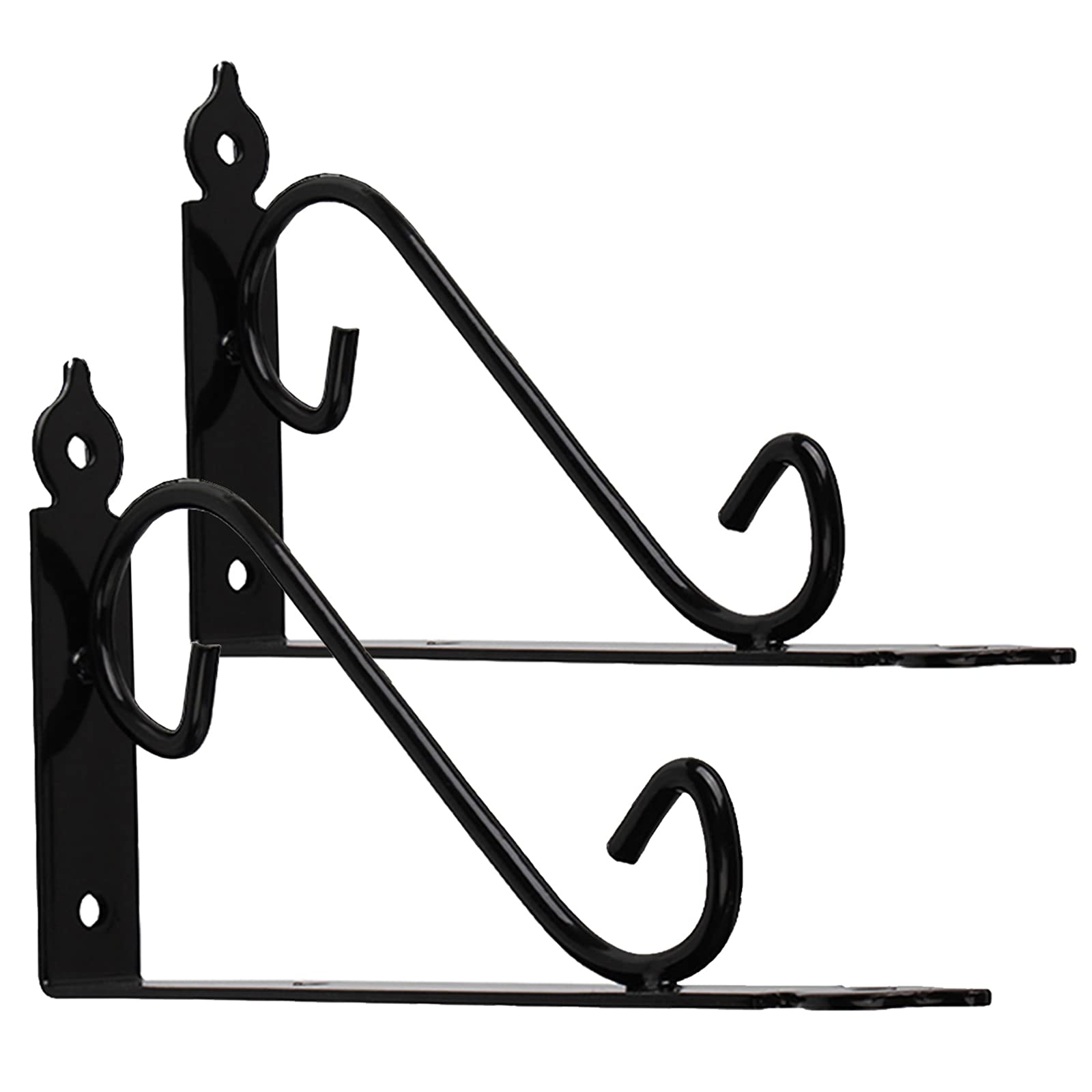 Heavy Duty 6-Inch Black Metal Floating Shelf Brackets - Wall Mounted Decorative L Brackets for Shelves, Tables & Workbenches (2-Pack) - Perfect for Home Office, Garage & Kitchen Storage