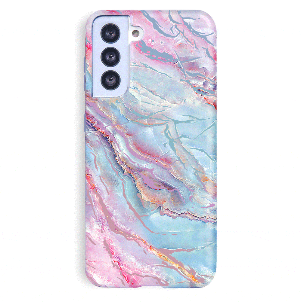 Holo Moonstone Marble Samsung Galaxy Phone Case - Protective Cover for Galaxy S21/S22/S23 Series - Stylish Glitter Design for Everyday Use & Special Occasions