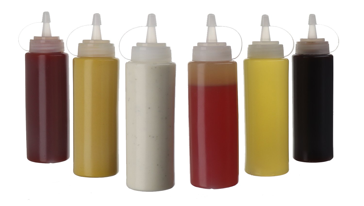 Oaklyn 16oz Squeeze Bottles (6 Pack) - BPA-Free, Leak-Proof Reusable Condiment Bottles for Sauces, Dressings & Liquids | Easy-Clean Plastic Bottles with Precision Nozzle | Perfect for Kitchen, BBQ, Restaurants & Meal Prep