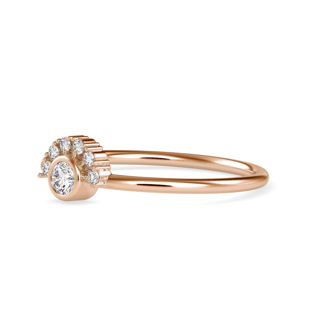 14K White/Yellow/Rose Gold Round Natural Diamond Bezel Set Wedding Ring for Women - 0.13 Ct IJ-SI Certified Bridal Promise Ring | Perfect for Engagement, Anniversary & Wedding Celebrations
