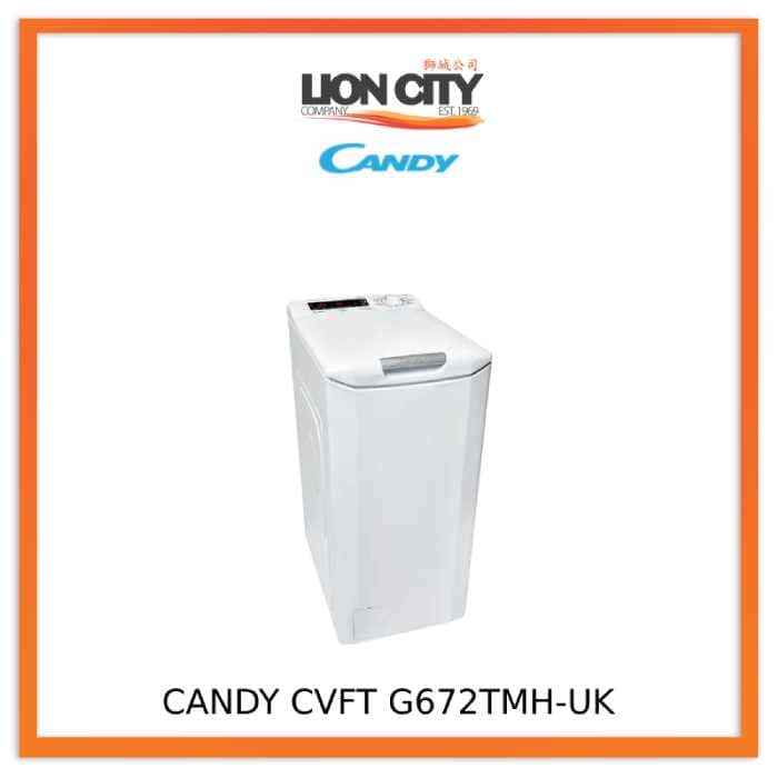 Candy CVFT G672TMH 7KG Inverter Top Load Washing Machine - Energy Efficient Euro Style Washer for Small Spaces & Apartments | Perfect for Compact Laundry Rooms & Urban Living