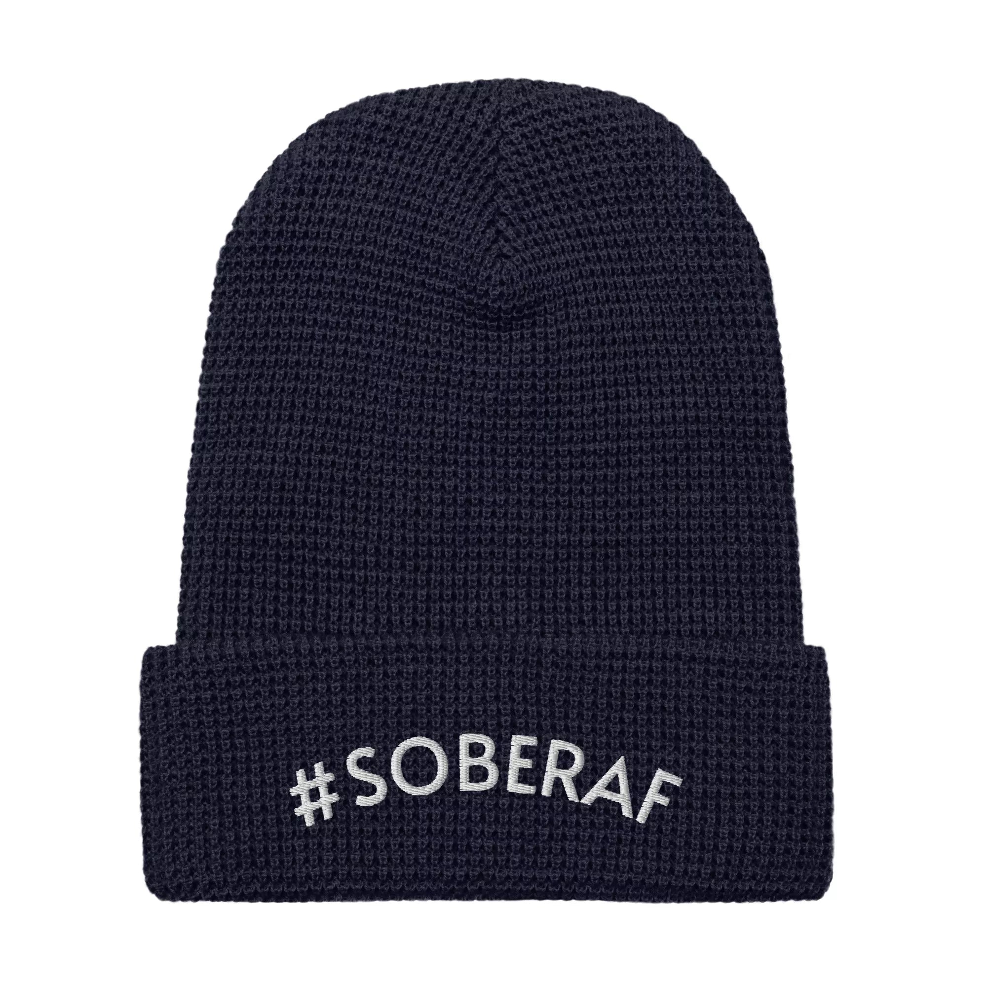 SOBERAF Waffle Beanie Hat for Men & Women - Warm Winter Knit Skull Cap with Waffle Texture - Perfect for Skiing, Snowboarding and Outdoor Activities