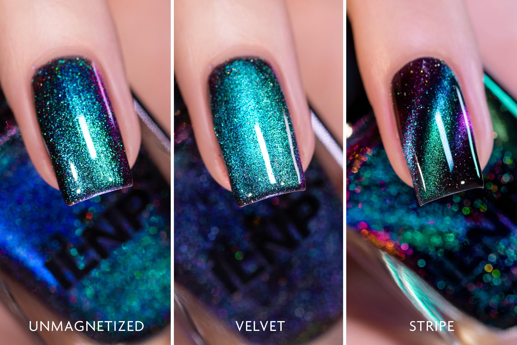 ILNP Deep Space - Teal to Purple Magnetic Holographic Nail Polish | Long-Lasting Chip-Resistant Formula | Perfect for Parties, Weddings & Special Occasions