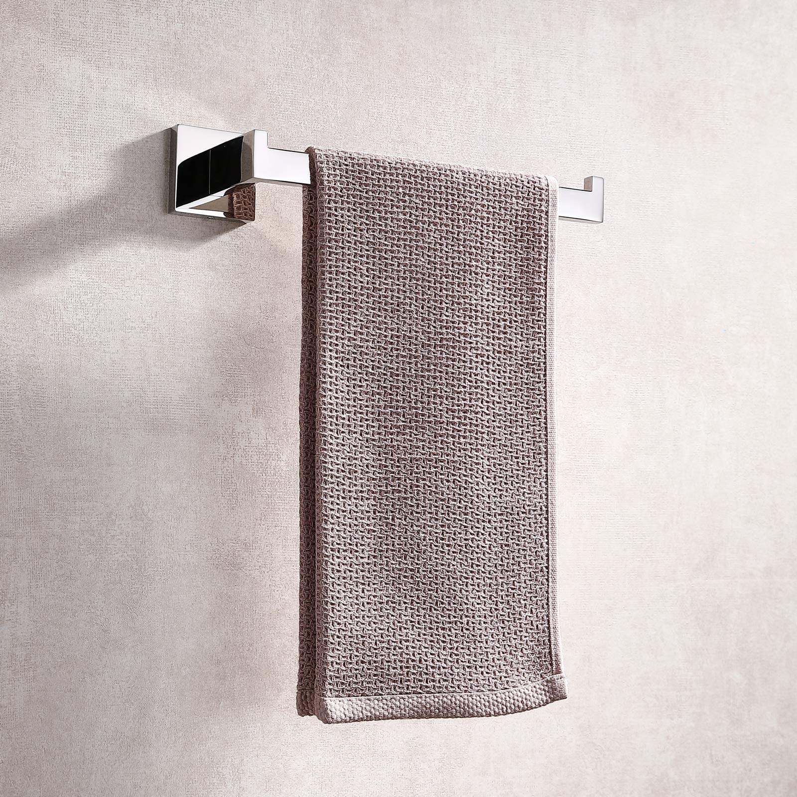 Premium Stainless Steel Hand Towel Holder - Heavy Duty Square Towel Ring for Bathroom & Kitchen Wall Mount | Modern Polished Chrome Design | Perfect for Guest Bathrooms, Kitchens & Powder Rooms