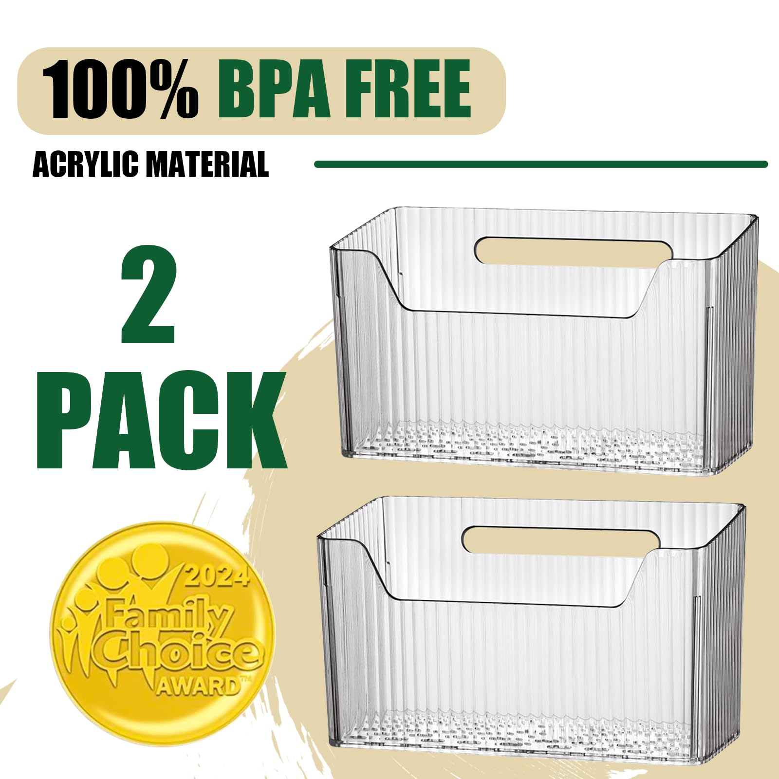 2 Pack Wall Mounted Organizer Bins - Multi-Purpose Cabinet Door Storage for Kitchen, Bathroom & Pantry | Space-Saving Hanging Baskets with Strong Adhesive | Perfect for Spices, Utensils & Toiletries (BPA-Free, Durable Design)