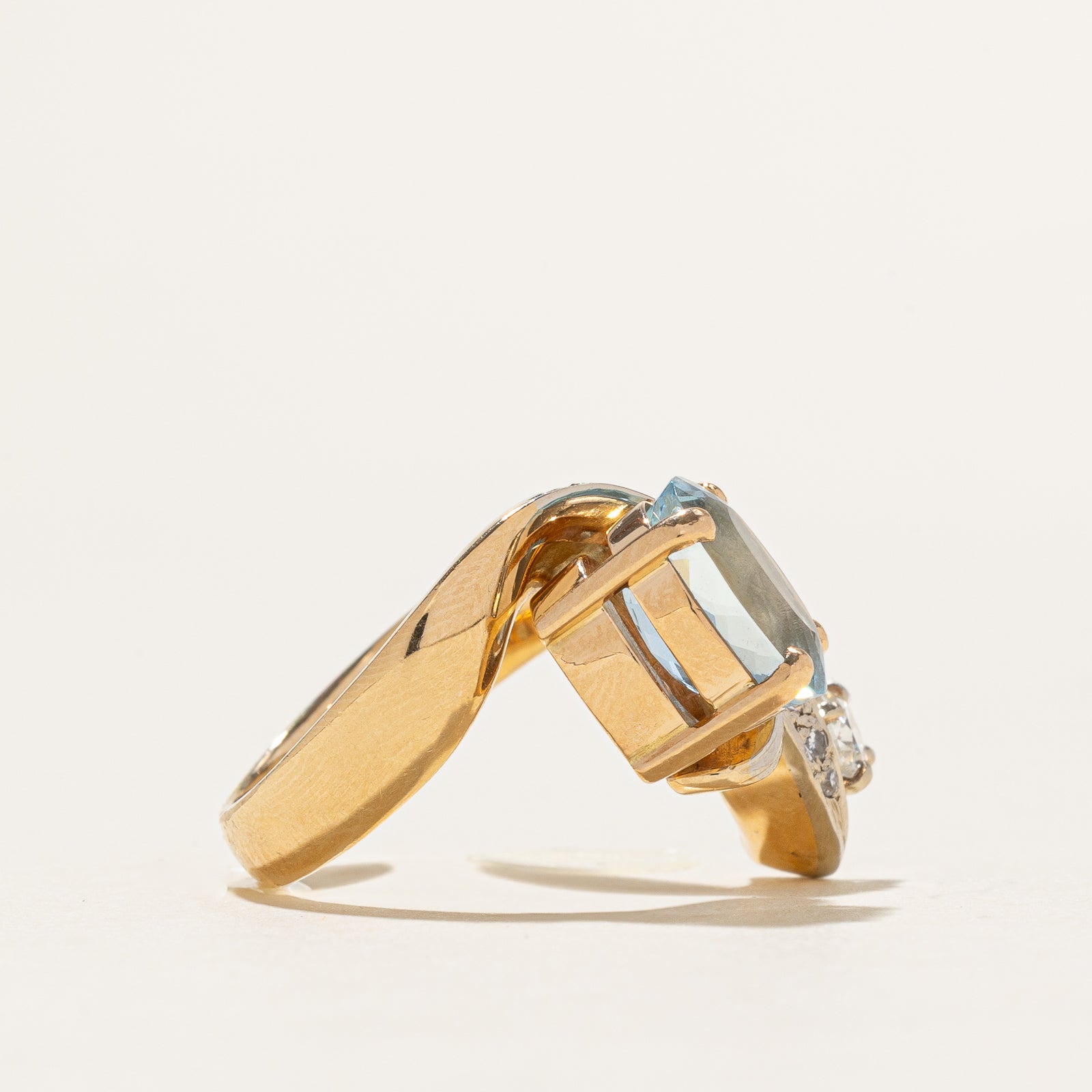Aquamarine and Diamond Cocktail Ring - 2.00ct Aquamarine & 0.41ctw Diamonds - Size 6 - Elegant Evening Wear & Special Occasion Jewelry Gift for Women