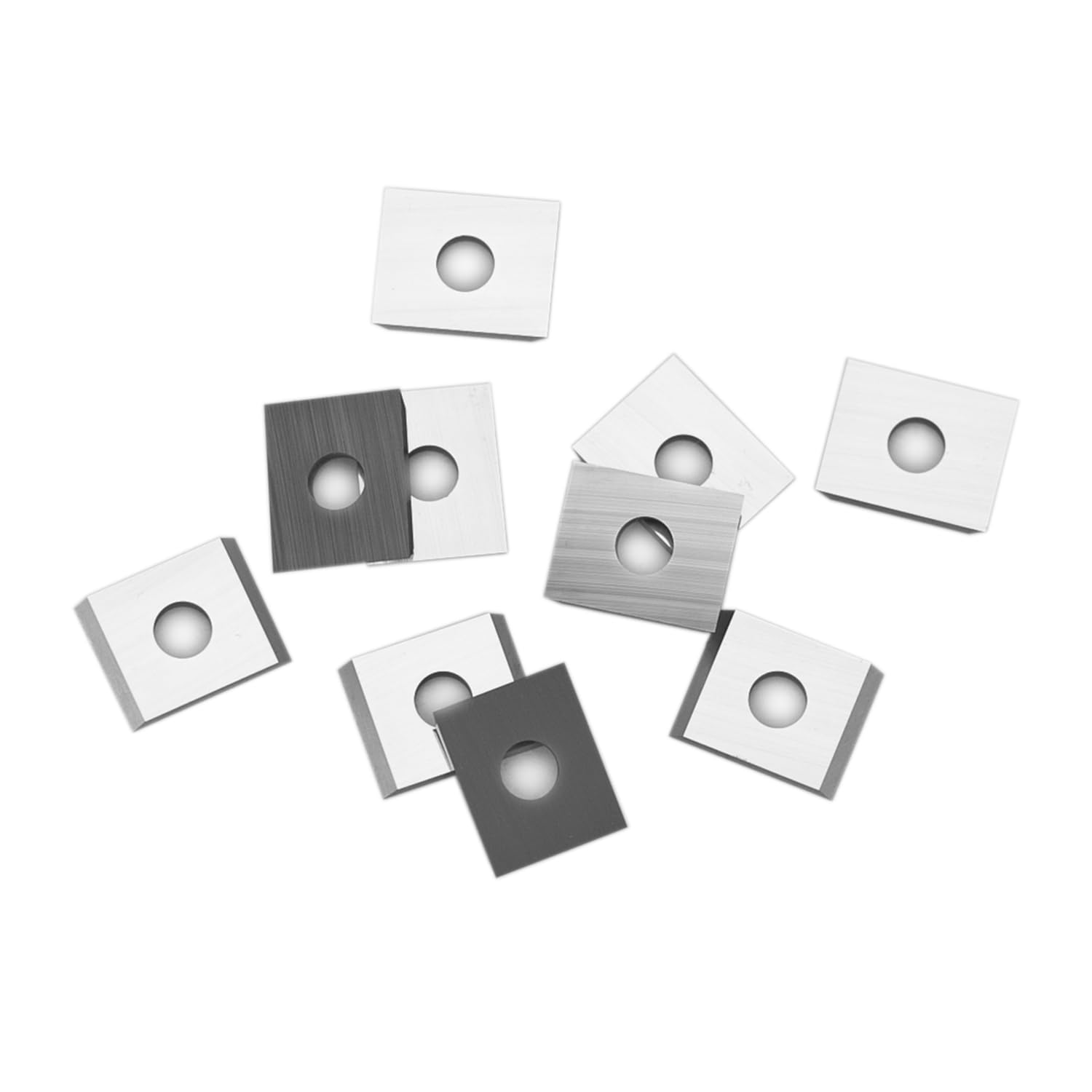 9.6mm Square Tungsten Carbide Inserts - 10pcs Replacement Blades 9.6×12×1.5mm with 35° Angle for Woodworking, Spiral/Helical Planer Cutter Heads & Flush Trim Router Bits - Perfect for Cabinet Making, Furniture Repair, and DIY Wood Projects