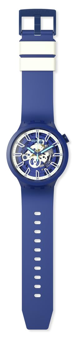 Swatch ISWATCH BLUE Unisex Watch - Water Resistant, Stainless Steel Case, Silicone Band (Model: SB01N102) | Perfect for Everyday Wear, Sports & Casual Outfits