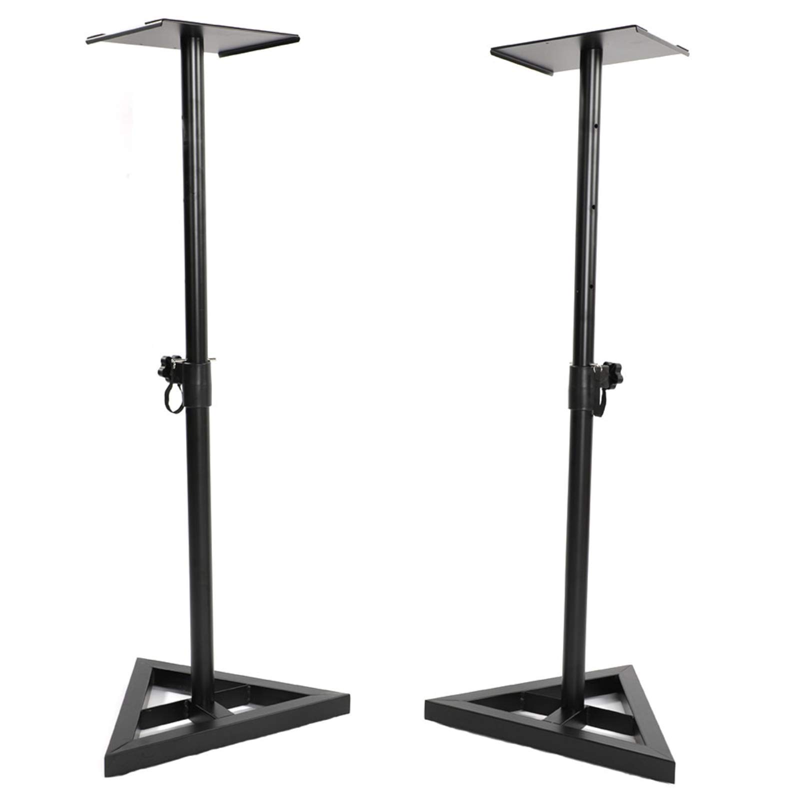 Aveland 2021 Heavy Duty Adjustable Height Speaker Stand - Portable Pro Monitor Stand for DJ, Studio & Stage (2 Pack, Black) - Perfect for Live Performances, Home Studios & Outdoor Events