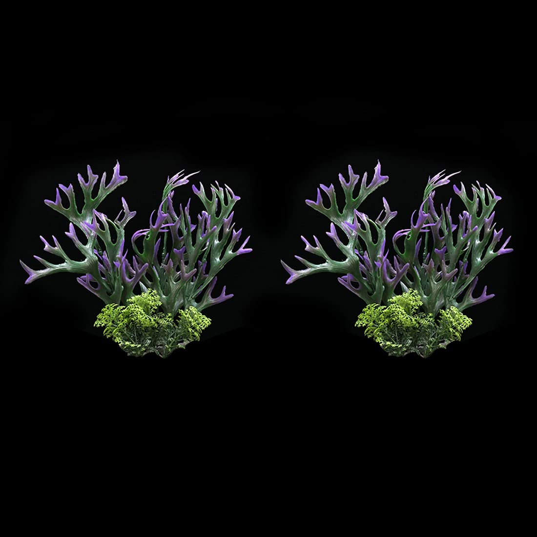 Colorful Fake Antler & Iron Crown Plastic Aquarium Plants - Mini Simulation Fish Tank Decorations for Freshwater & Saltwater Aquariums - Perfect for Betta Tanks, Aquatic Landscaping & Home Office Decor