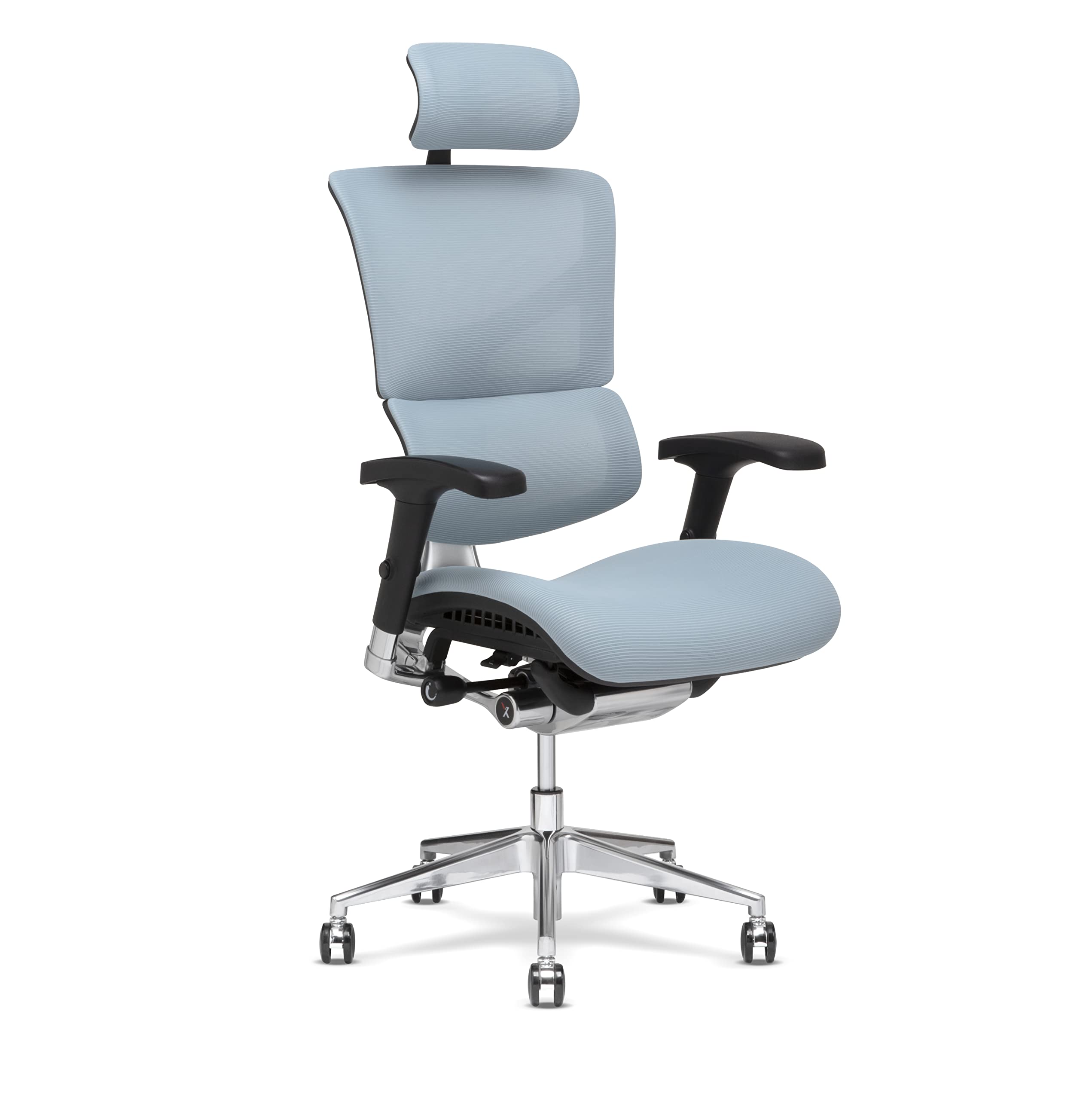 X-Chair X3 Executive Office Chair with Headrest - Premium Glacier A.T. R. Fabric, Dynamic Lumbar Support & Floating Recline Technology - Highly Adjustable Ergonomic Desk Chair for Home Office, Gaming & Professional Workspaces