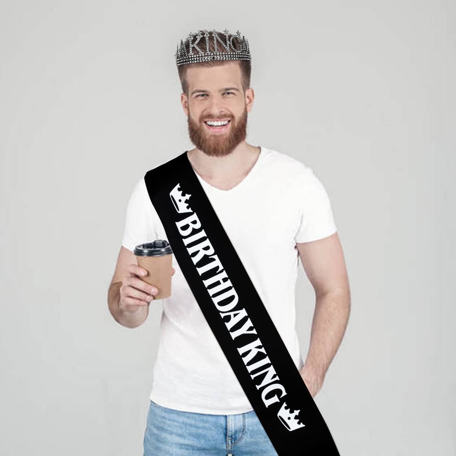 Black Birthday King Crown for Men - Royal Birthday Party Decorations & Gifts for Him | Perfect for Adult Birthday Celebrations, Themed Parties & Special Occasions