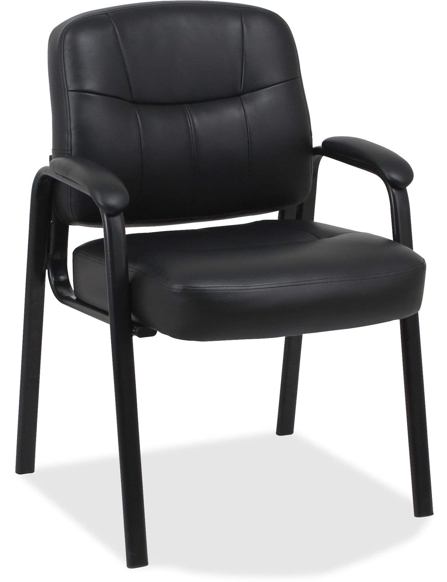 Lorell Chadwick Series Leather Guest Chair [60122] - Premium Office Chair for Reception, Conference Rooms & Home Offices - Comfortable & Stylish Seating Solution