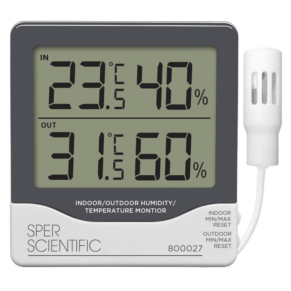 Wireless Indoor Outdoor Thermometer Hygrometer - Digital Temperature Humidity Monitor with LCD Display - for Home, Office, Greenhouse, Baby Room, Wine Cellar