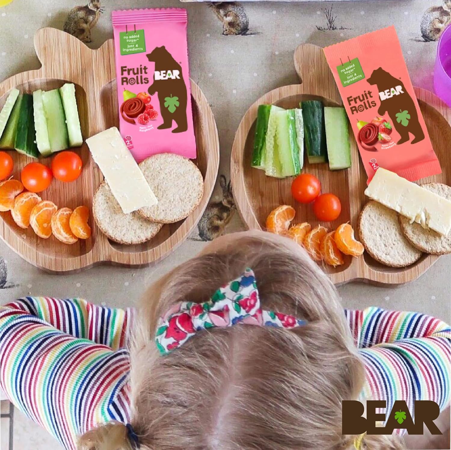 BEAR Real Fruit Snack Rolls - Gluten Free, Vegan, Non-GMO Raspberry - Healthy Snacks for Kids & Adults - Perfect for School & Lunch