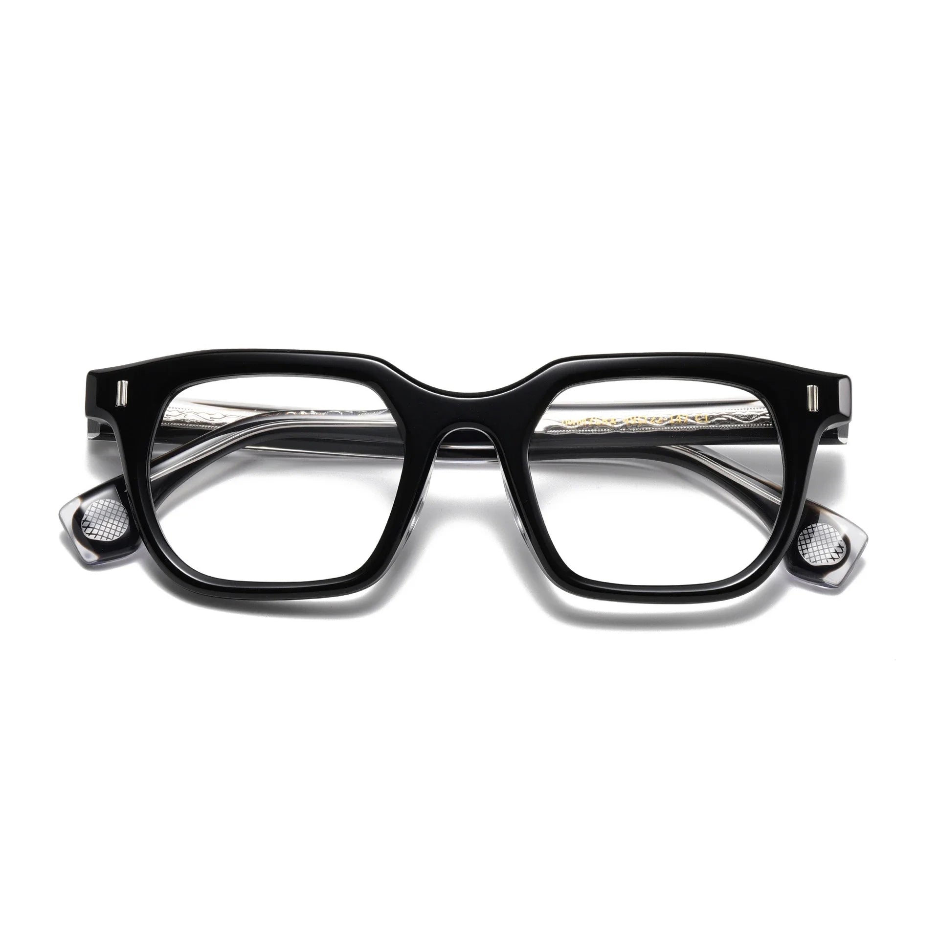 Aror Unisex Full Rim Square Brow Line Acetate Eyeglasses 94751 - Stylish & Durable Eyewear for Men & Women - Perfect for Work, Reading & Fashion Accessories
