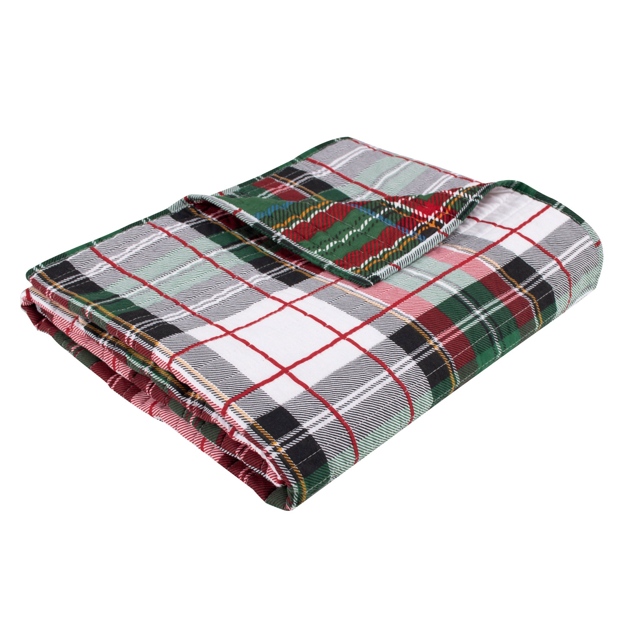 Stylish Spencer Plaid Quilted Throw Blanket - Soft & Cozy Flannel Bedding for Couch, Sofa, and Bed - Perfect for Winter Nights, Movie Time & Home Decor