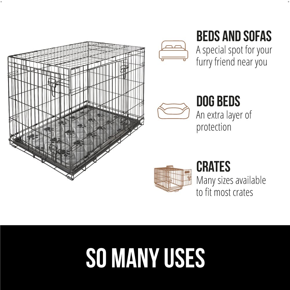 Gorilla Grip Washable Puppy Training Pads, 2-Pack 46x28 Inch Slip-Resistant Dog Crate Mat, Waterproof Reusable Pet Pee Pad for Puppy Playpen & Housebreaking - Protects Sofa, Furniture & Floors from Accidents - Ideal for Crate Training, Senior Dogs & Incontinent Pets
