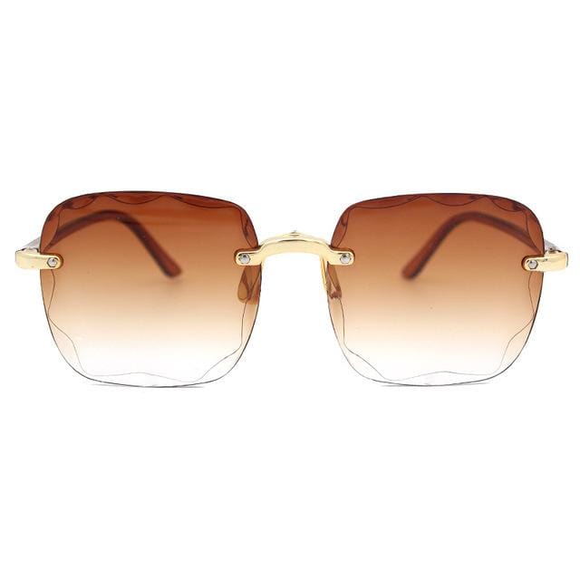 Stylish Women's Square Frameless Sunglasses UV400 Protection - Perfect for Driving, Beach & Outdoor Activities