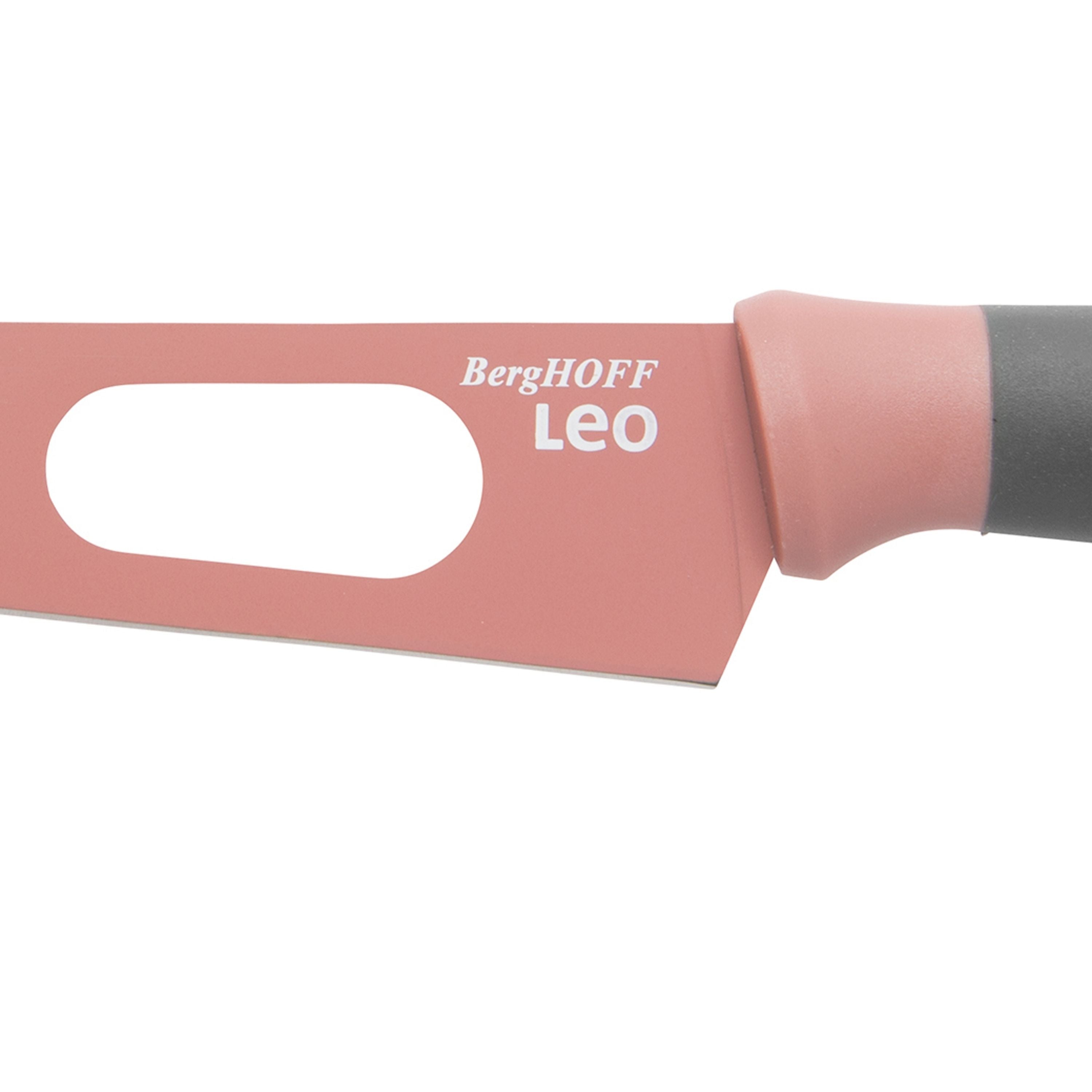 BergHOFF Leo 5-Piece Knife Set with Cutting Board - Pink & Green Kitchen Utensils for Chopping, Slicing & Food Prep | Perfect for Home Cooking & Gift Giving