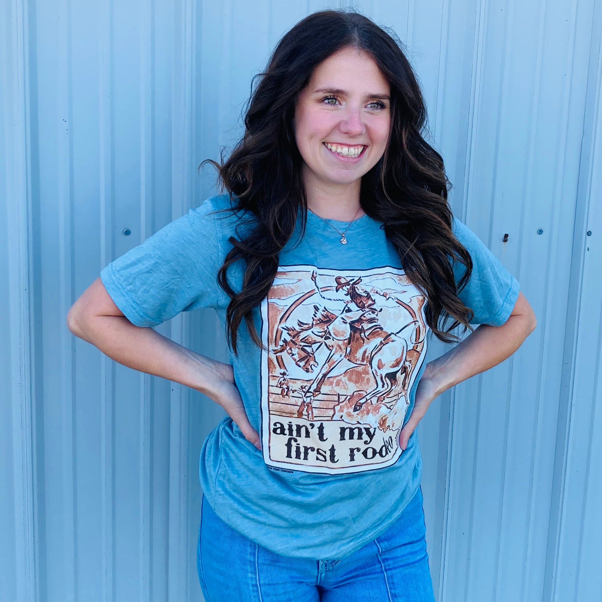 Vintage Aint My First Rodeo T-Shirt - Western Cowboy Graphic Tee for Men & Women - Perfect for Country Music Festivals, Rodeo Events & Casual Wear