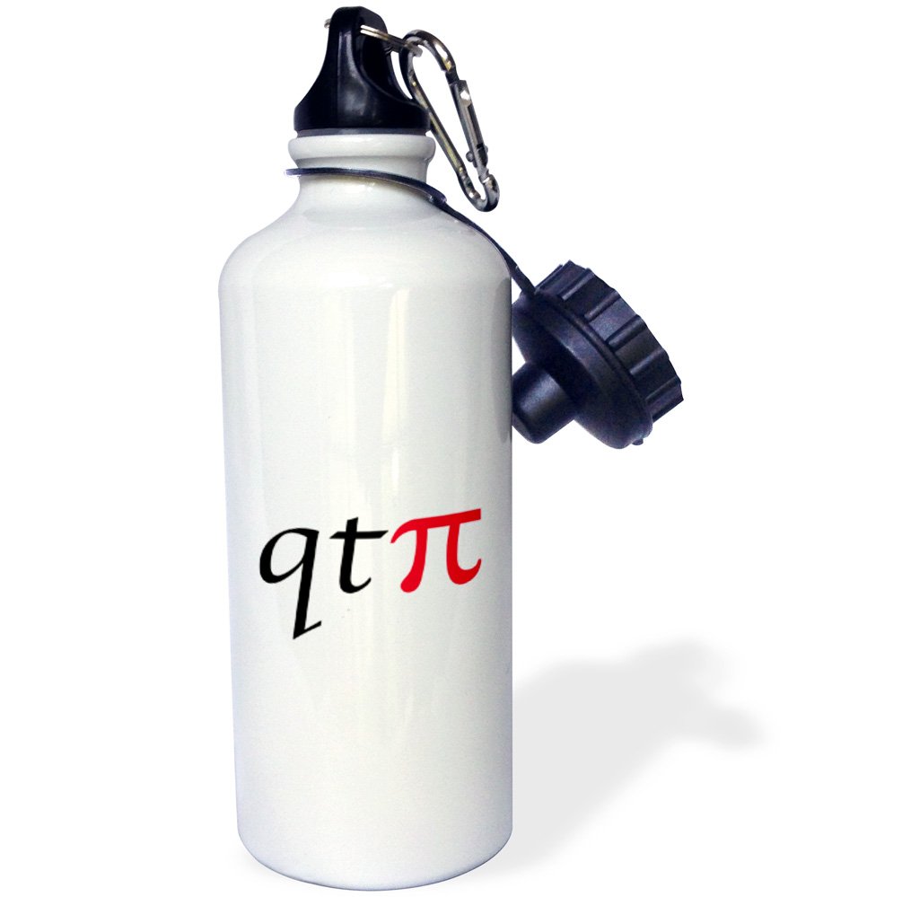 3D Printed Qt Pi Red Sports Water Bottle - 21oz Insulated White Water Flask for Gym, Hiking & Outdoor Activities | BPA Free Leakproof Design