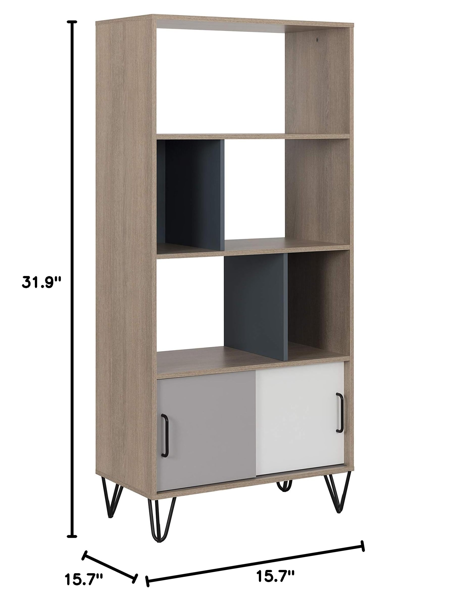 Free Standing Light Oak Bookcase - Modern Wood Bookshelf for Living Room, Bedroom & Office Storage - Stylish Home Decor Furniture for Books & Display
