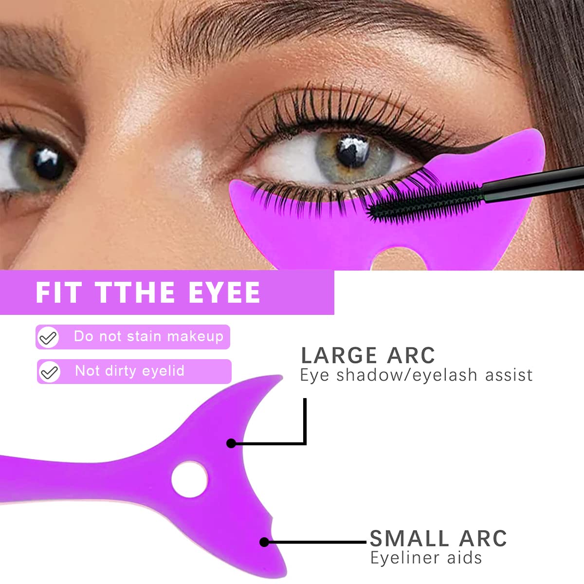 MAYCREATE® 3-in-1 Silicone Mascara Shield & Eyeliner Applicator - Reusable Detachable Eyelash Guard for Perfect Makeup Application | Ideal for Home, Travel & Professional Makeup Artists