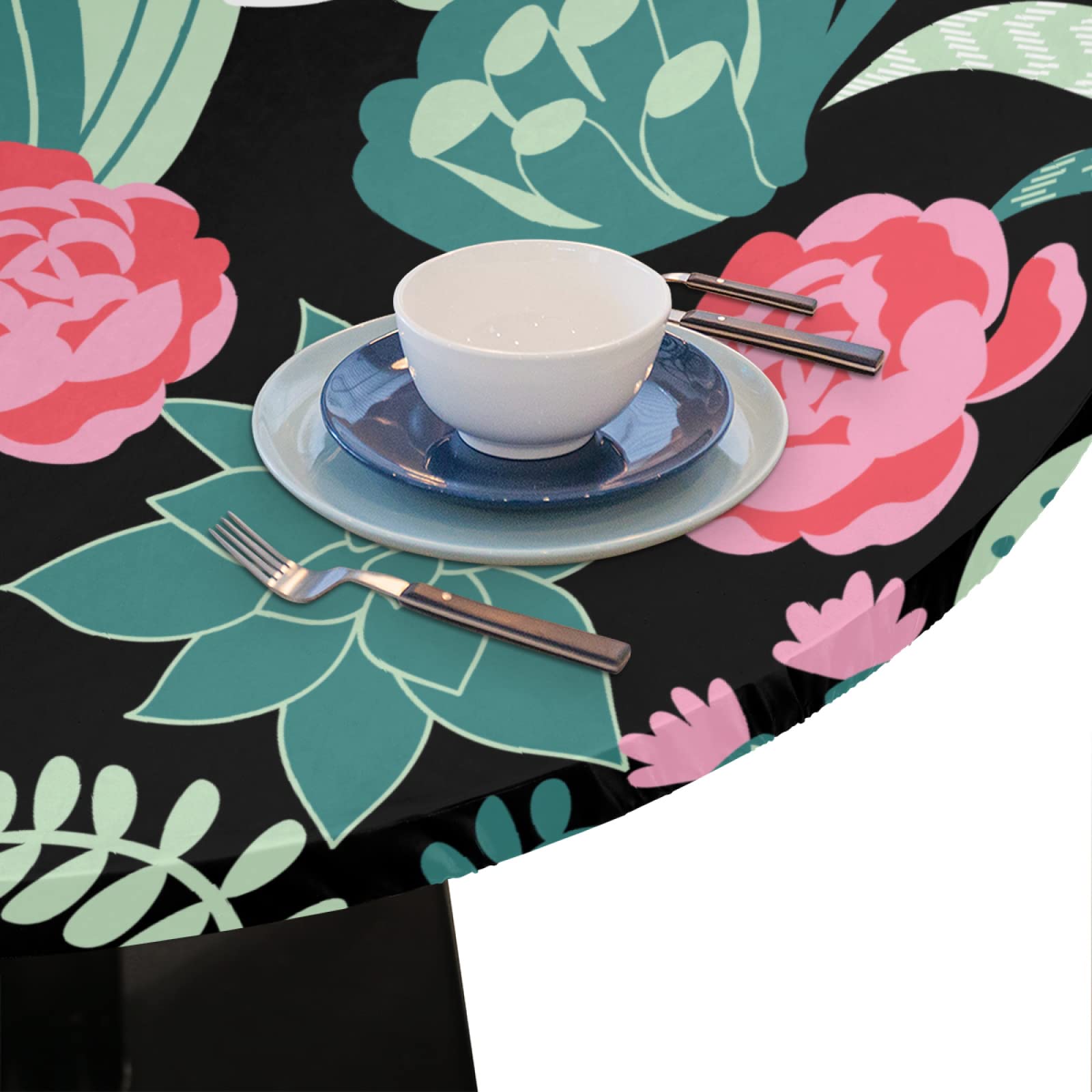 Waterproof Elastic Vinyl Tablecloth for 45