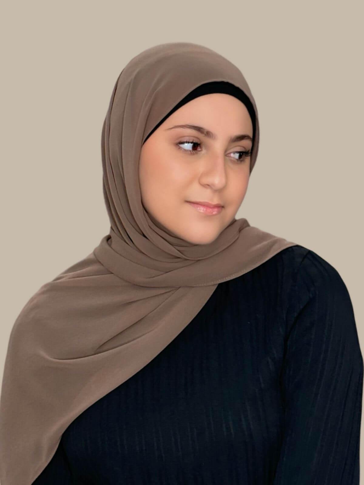 Luxury Chiffon Hijab for Women - Modish Girl Chestnut Brown Scarf - Perfect for Daily Wear, Prayer, and Special Occasions