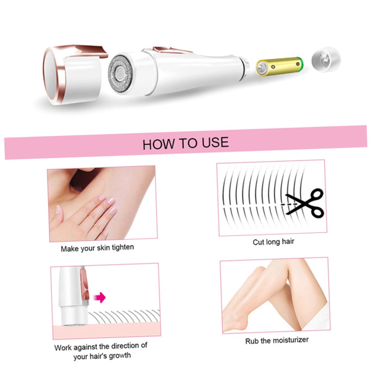 Best Electric Facial Epilator for Women - Painless Hair Removal & Smooth Skin - Portable White Epilator for Face & Body - Perfect for Travel, Home & Salon Use