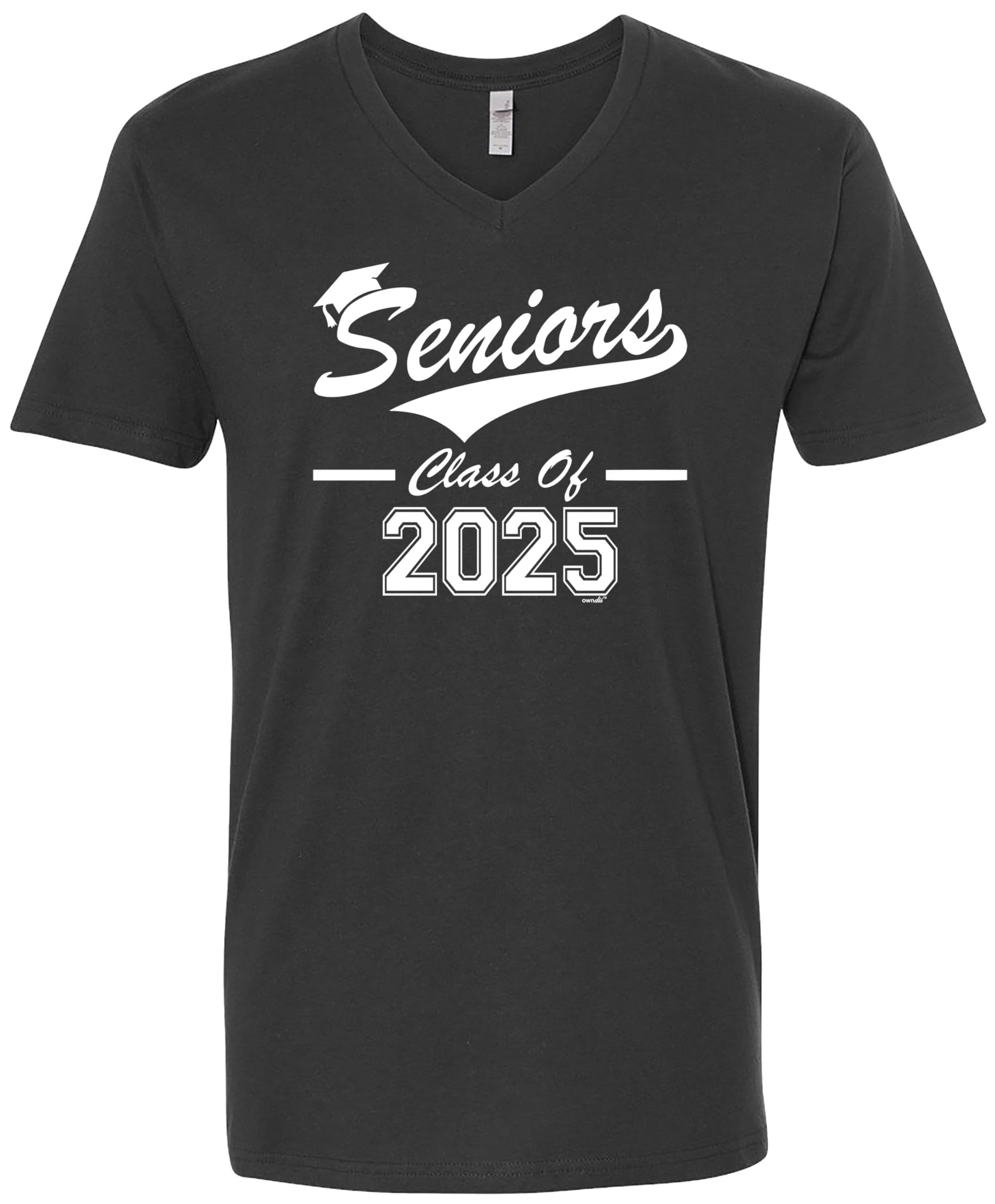 Class of 2025 Graduation T-Shirt - V-Neck Senior Gift with Custom Logo - Perfect for High School & College Graduation Parties, Yearbook Signings & Alumni Events