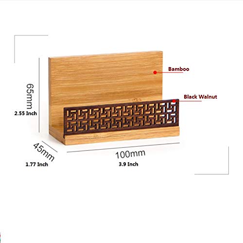 Japanese Zen Style Wooden Business Card Holder - Elegant Desk Organizer for Office & Home Use - Perfect for Professionals, Meetings, and Feng Shui Decor