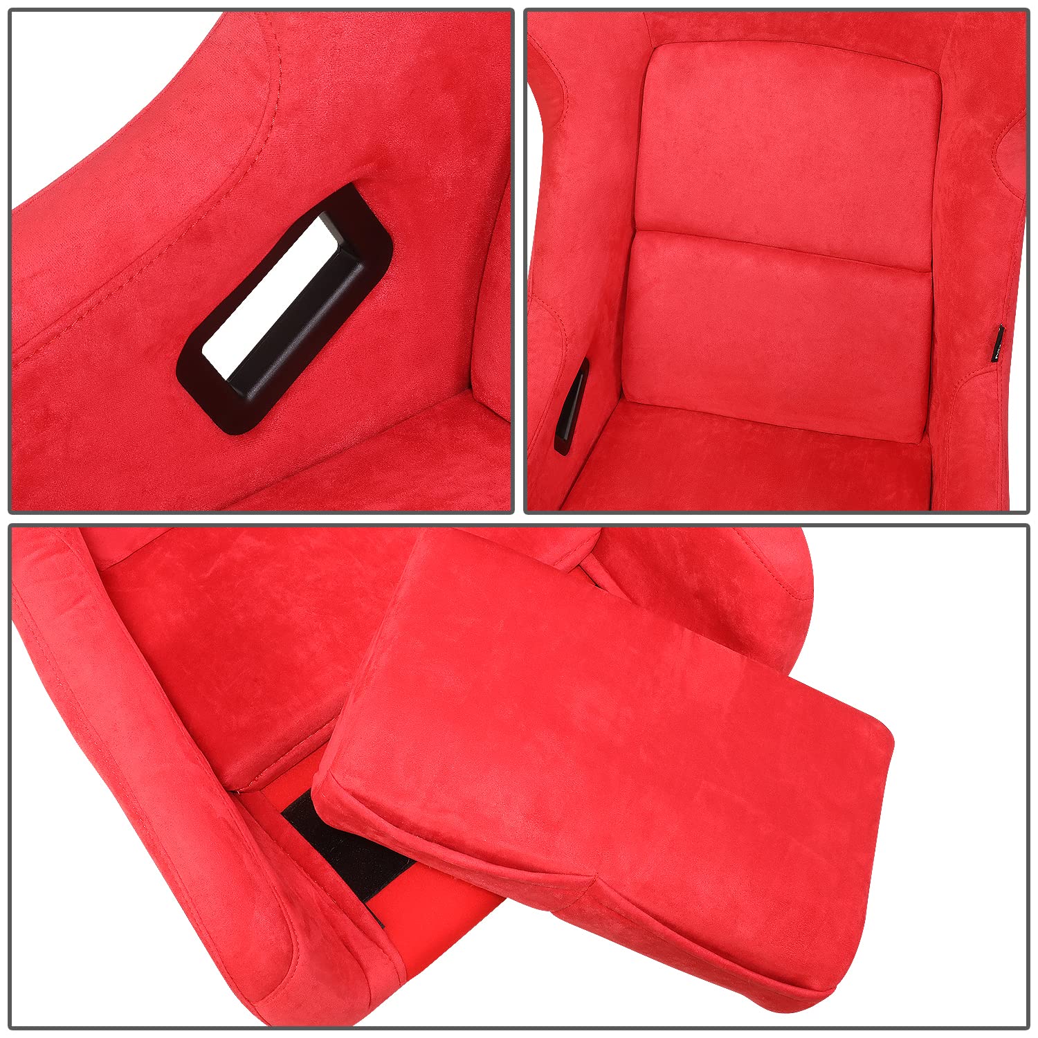 NRG Innovations NRG-FRP-302RDL-ULTRA Prisma Fixed Back Racing Seat with Bottom Mount - Washed Up Light Red & Gold Sparkle Back | High-Performance Bucket Seat for Track Racing, Drifting, and Street Performance Cars