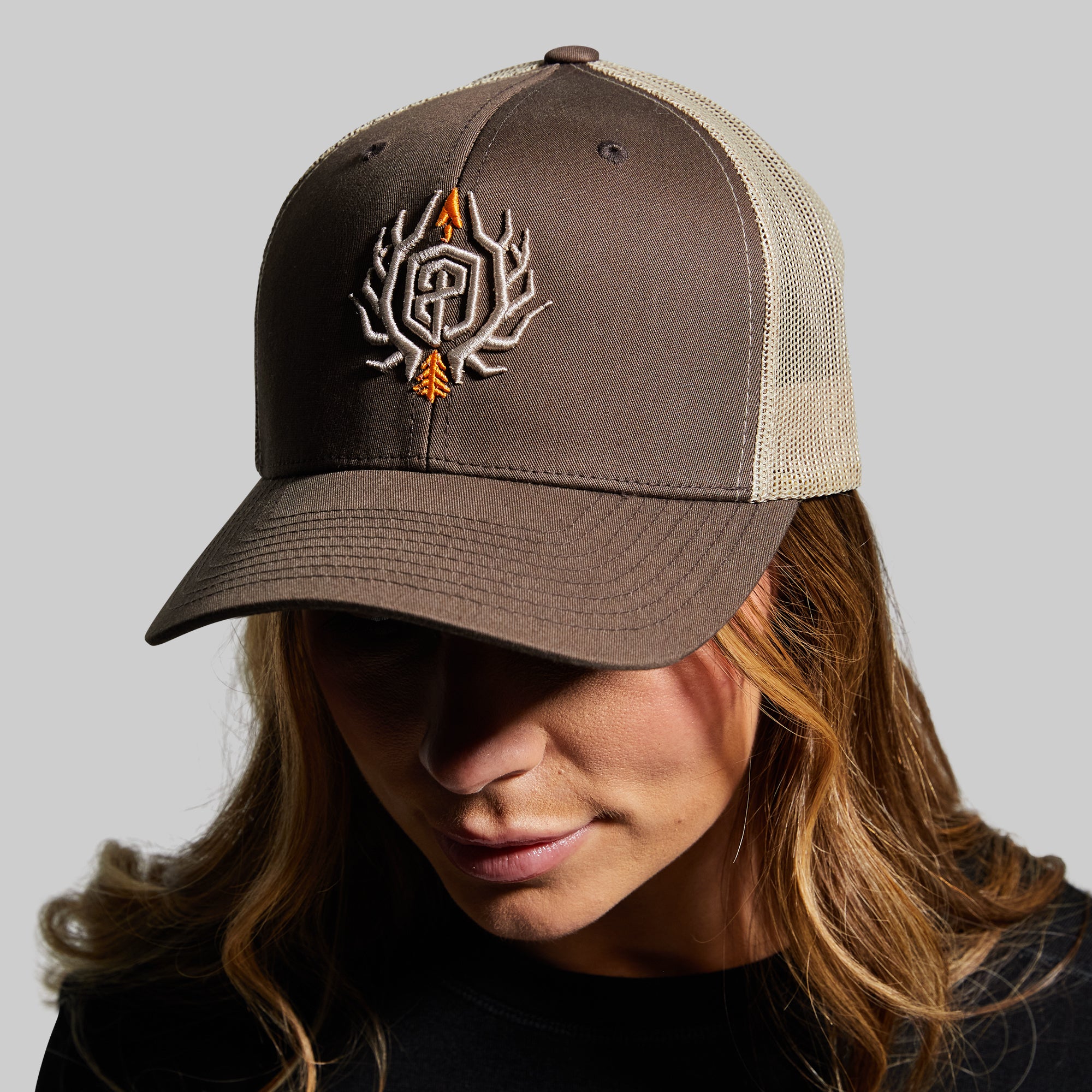 Stylish Brown & Tan Mesh Outdoor Trucker Hat for Men & Women - Perfect for Hiking, Camping, and Summer Adventures