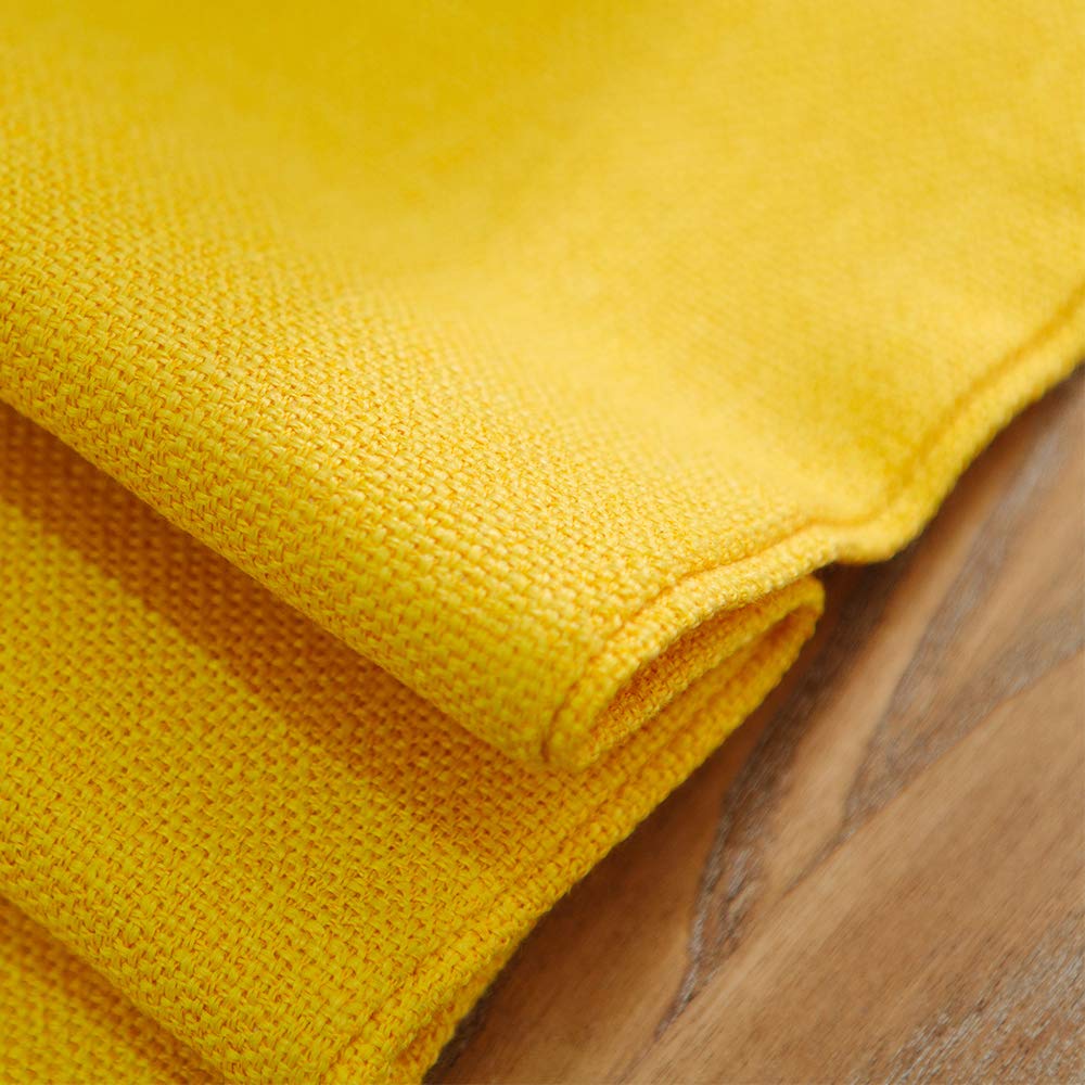 12 x 108 Inches Bright Yellow Burlap Rustic Table Runner for Christmas, Living Room, Dinner, Wedding, Birthday Party, and Home Decor
