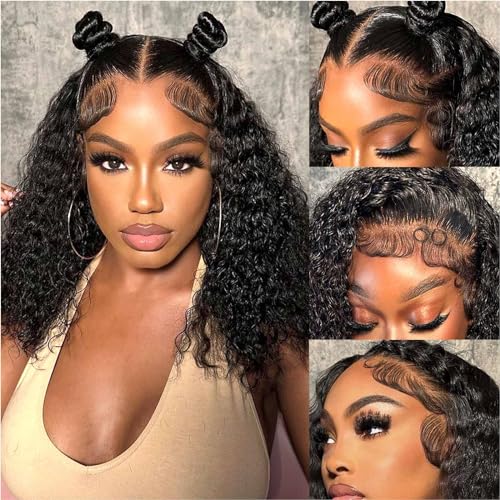 Natural Black Deep Wave Left Part 13x4 Wig