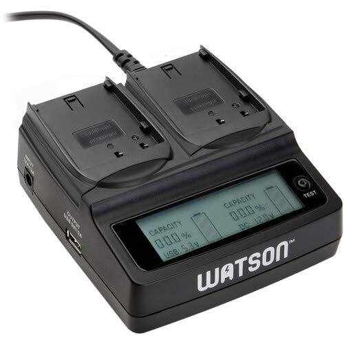 Watson Duo LCD Dual Battery Charger for Panasonic DMW-BLF19 - Fast Charging for Lumix Cameras - Perfect for Travel & Professional Photography