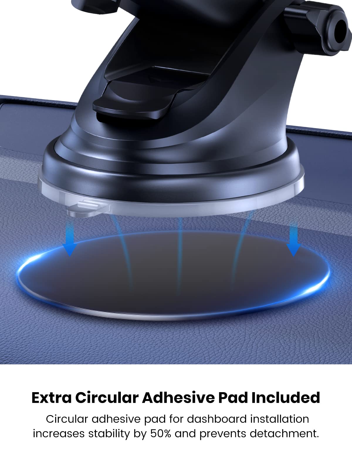 TOPK 360° Adjustable Car Phone Mount - Strong Suction Cup Dashboard & Windshield Phone Holder for iPhone, Samsung, Pixel (4.7-6.8 Inch) - Perfect for GPS Navigation, Hands-Free Calling & Road Trips