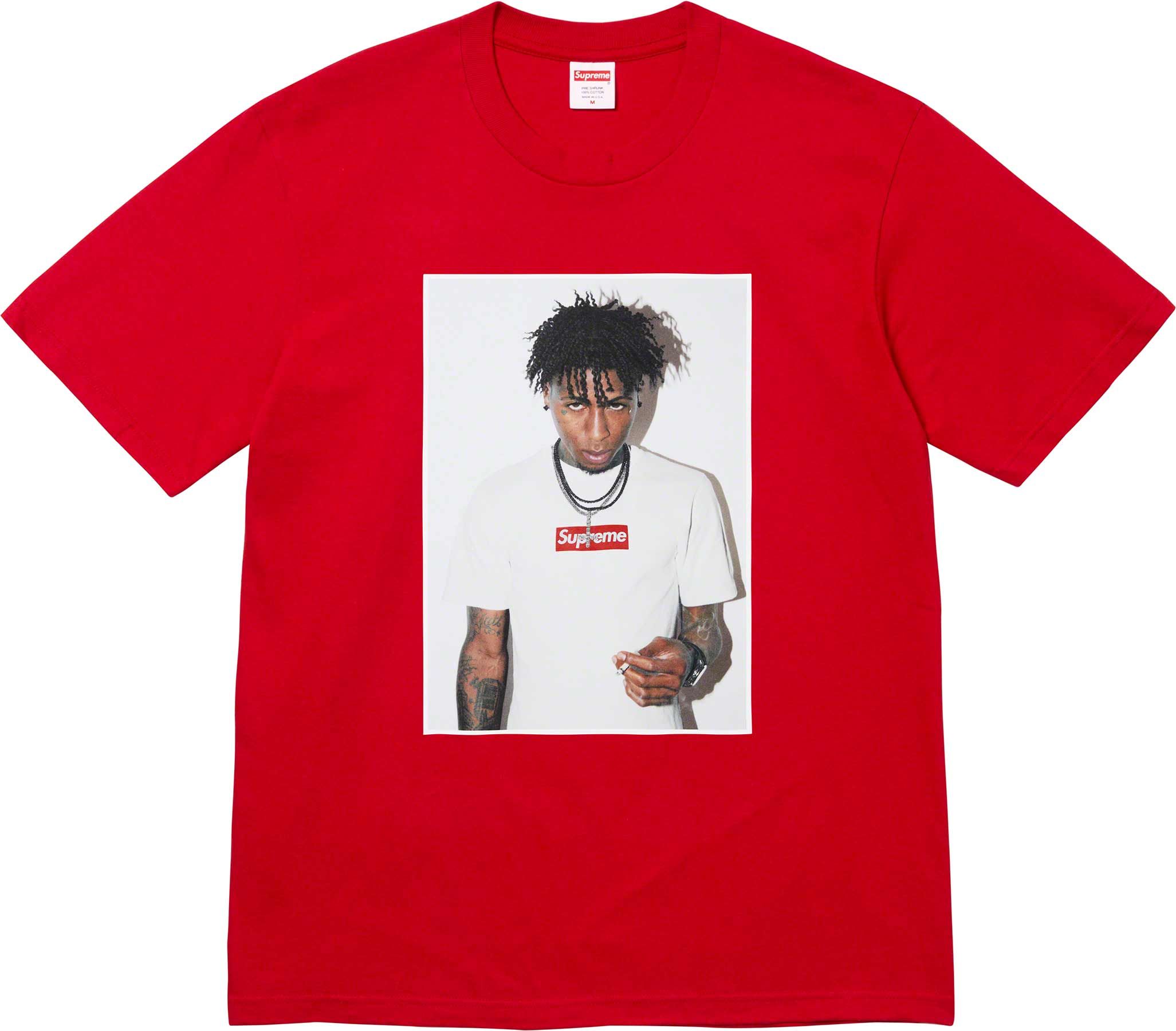 Supreme NBA YoungBoy T-Shirt - Red Hip Hop Graphic Tee for Men - Casual Streetwear & Concert Outfit