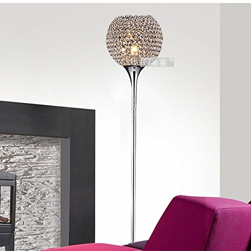 Modern Silver Crystal Floor Lamp - Elegant Living Room, Bedroom & Study Lighting - Luxury European Design for Home Decor & Ambiance