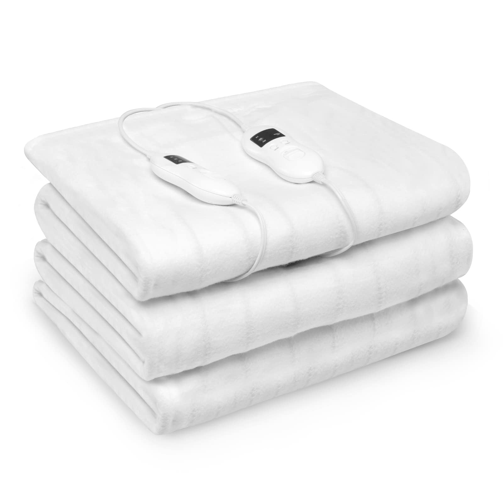 DORTALA Heated Mattress Pad King Size - Dual Control Electric Blanket with 8 Heat Settings & 10 Hour Timer - Overheat Protection - Machine Washable White - Perfect for Cold Winter Nights & Arthritis Pain Relief