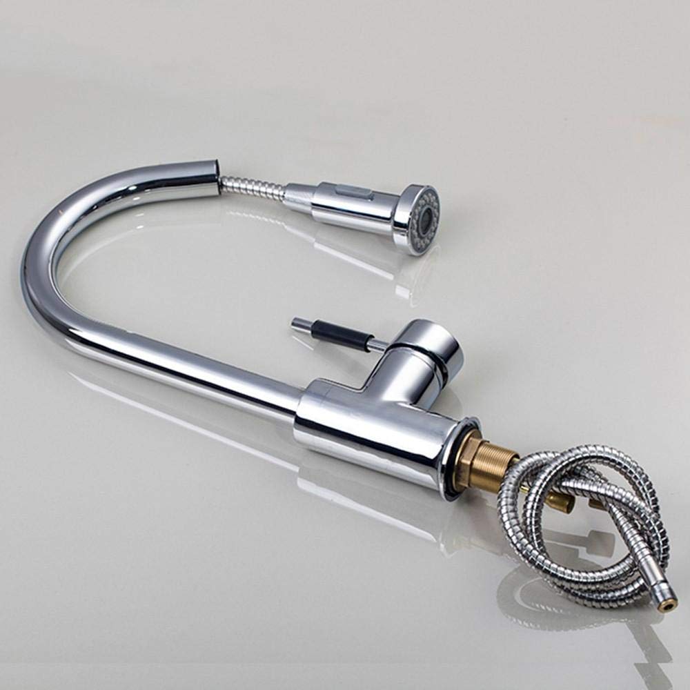 Dual Function Solid Brass Pull-Out Kitchen Faucet with Swivel Spout - Perfect for Vessel Sinks & Modern Bathrooms | Ideal for Cooking, Washing Dishes & Bathroom Vanities