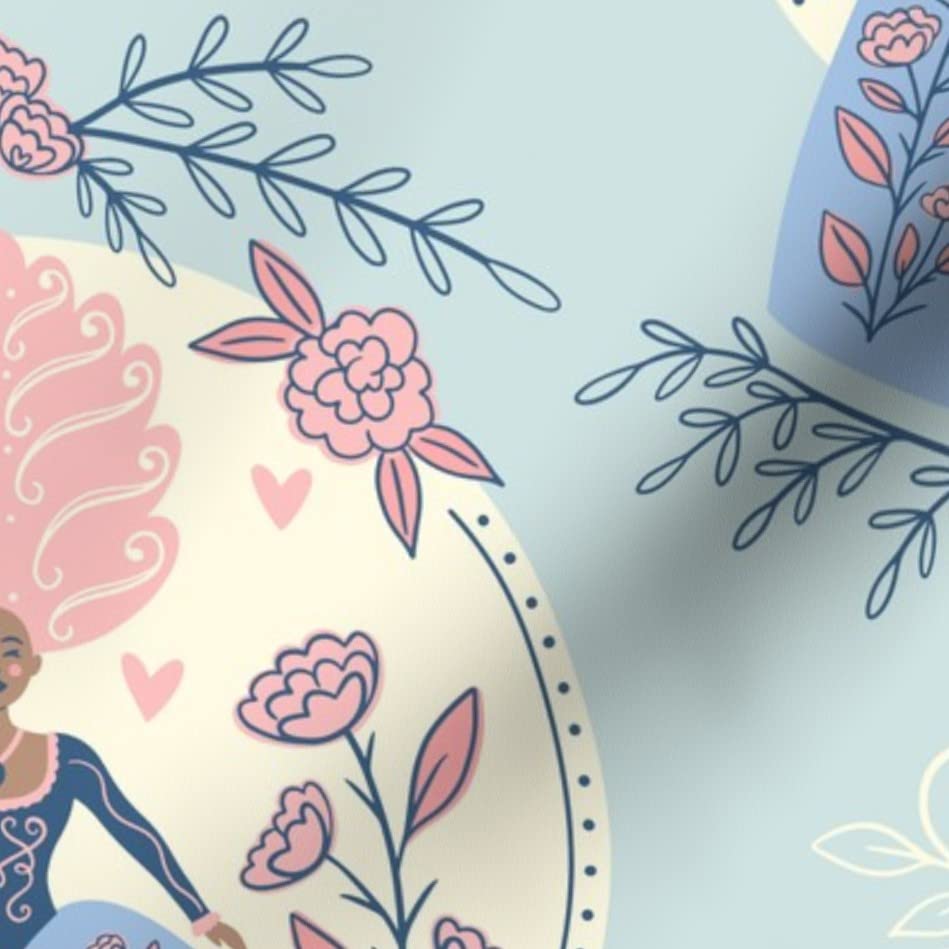 Blue Pink Pastel Printed Satin Fabric by The Yard - Spoonflower Fashion Fabric for Sewing, Apparel, Lining, Blankets & Home Decor | Perfect for Dresses, Curtains, Quilts & DIY Crafts