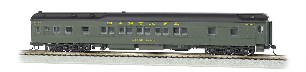 Bachmann Industries Santa Fe Moose Lake Ho Scale 80' Pullman Passenger Car with LED Lighting - Perfect for Model Train Layouts & Railroad Displays