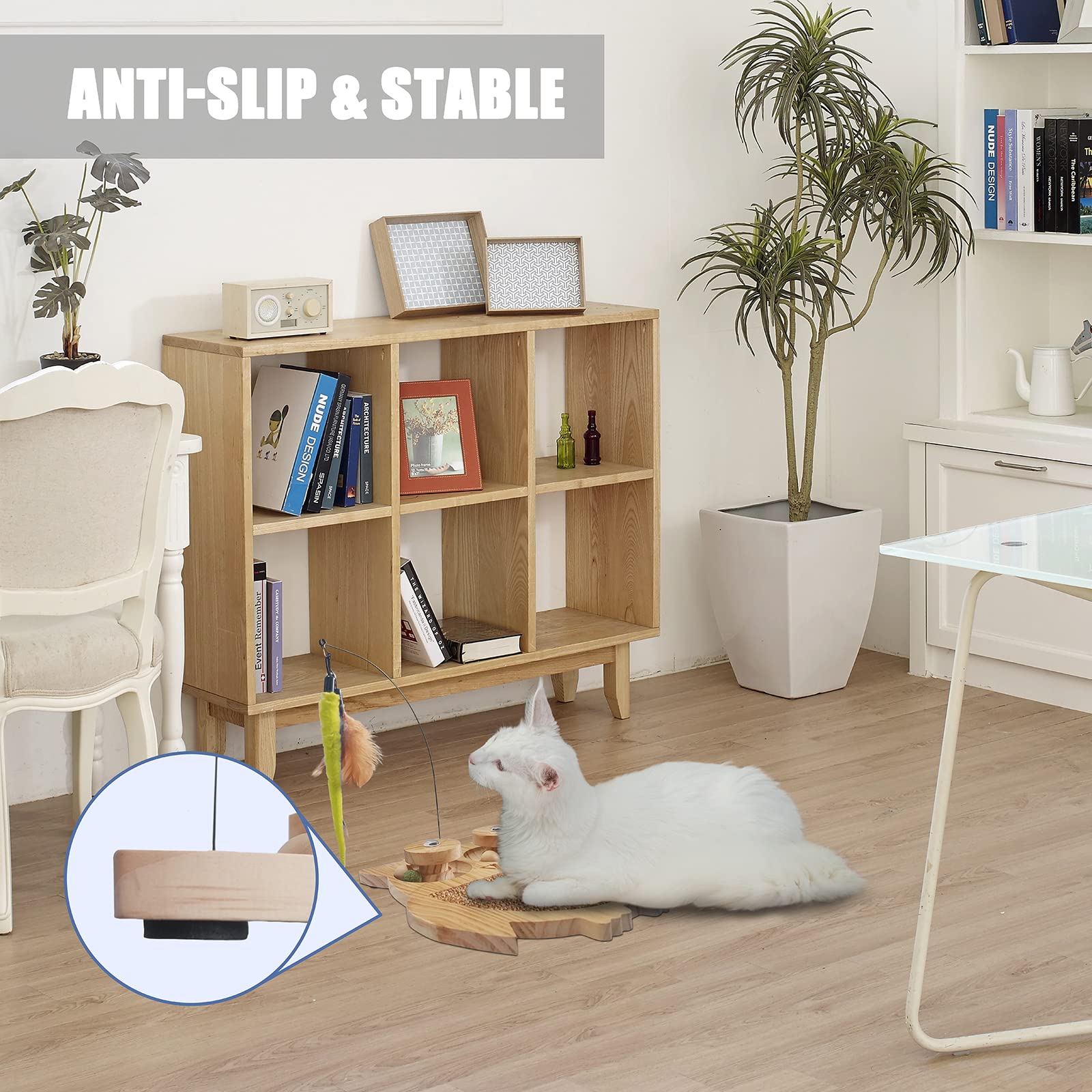 Interactive Cat Toy with Natural Sisal & Catnip Balls - Owl Design Cat Scratcher Pad & Roller Toy for Playful Kittens - Perfect for Indoor Play, Scratching & Exercise