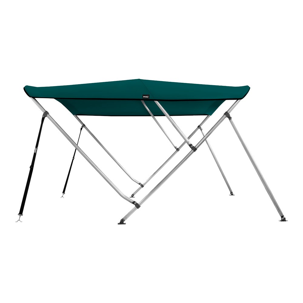 Premium MSC 3-4 Bow Bimini Top Boat Cover - 600D Solution Dyed Polyester with 2 Support Poles & 4 Adjustable Straps - UV Protection for Boats, Yachts, and Pontoon Watercraft